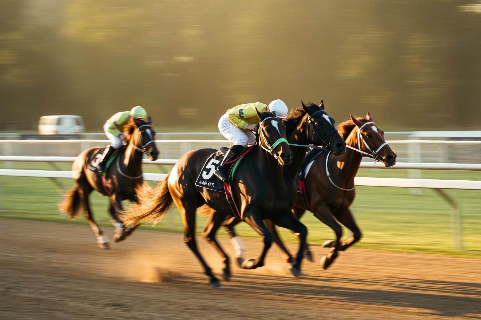 Jockeys en pleine course